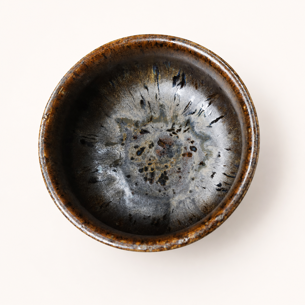 Rust Drip Ceramic Bowl