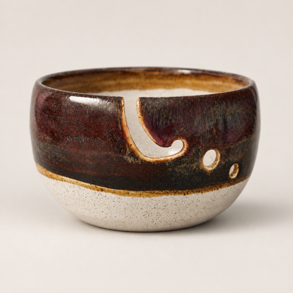 Brown Swirl Yarn Bowl