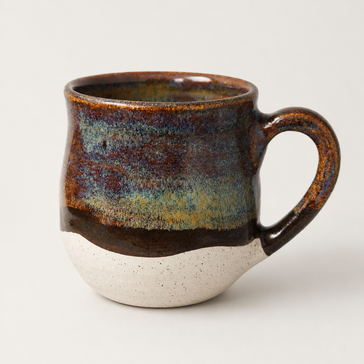 Rust Blue Drip Ceramic Mug