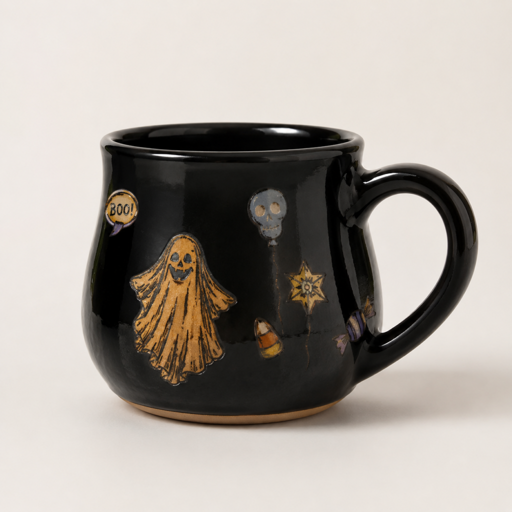 Black Ghost Ceramic Mug