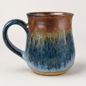 Rust and Blue Flame Mug